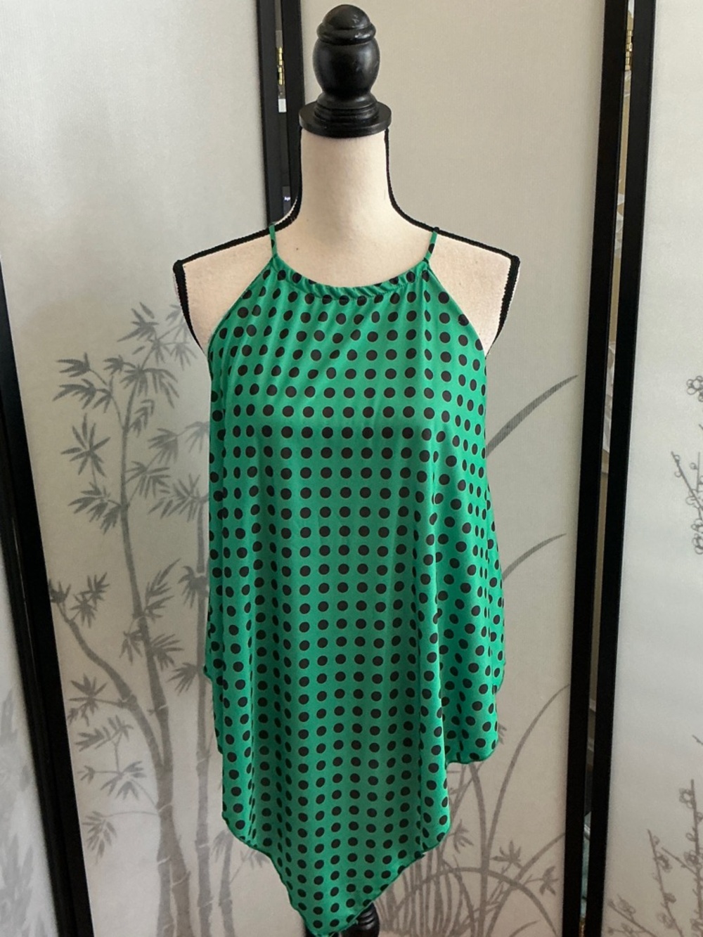 Zara Green Polka Dot Halter Tunic